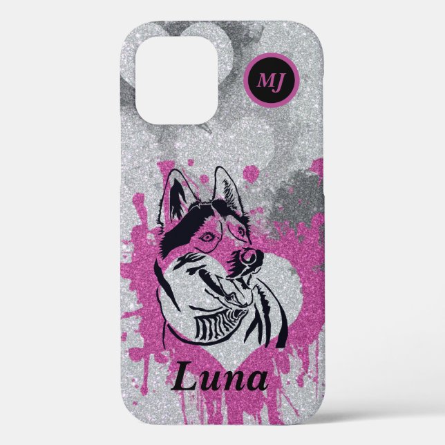 Gorgeous Personalizable Siberian Husky iPhone Case (Back)