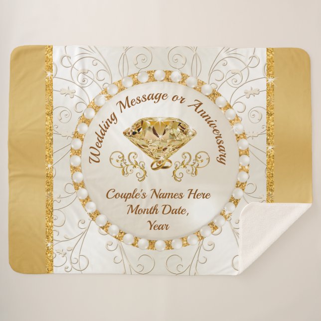 Gorgeous Personalized Blanket for Wedding Gift (Front (Horizontal))