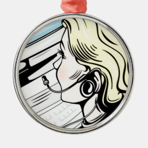 Gorgeous phone operator metal tree decoration