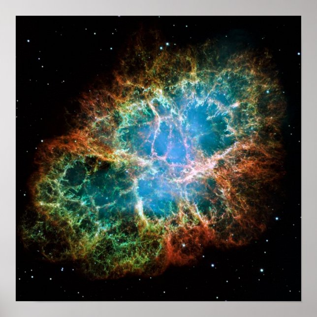 Gorgeous Photo of the Crab Nebula Poster (Front)
