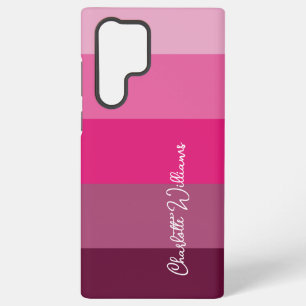 GORGEOUS PINK COLOR STRIPE LINE PATTERN NAME SAMSUNG GALAXY CASE