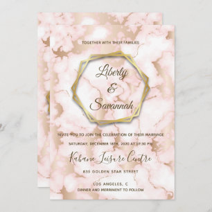 Gorgeous Pink Marble Invitation