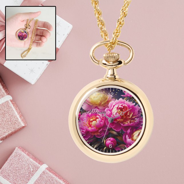 Gorgeous pink peonies with golden accents watch (Creator Uploaded)