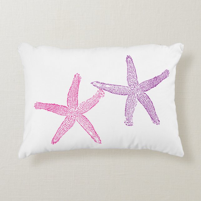Gorgeous pink & purple starfish pillow (Front)