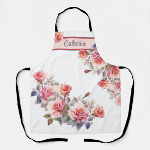 Gorgeous Pink Roses Personalized Apron