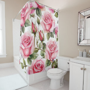 Gorgeous pink roses shower curtain