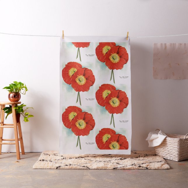 Gorgeous Poppies: 1940 illustration Fabric (In Situ)