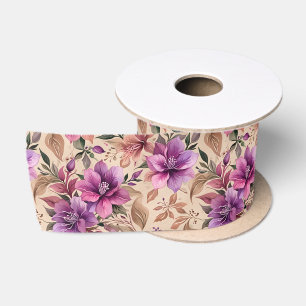 Gorgeous Purple and Mauve Azaleas Satin Ribbon