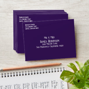 Gorgeous Purple Flower Wedding Envelope