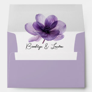 Gorgeous Purple Flower Wedding  Envelope