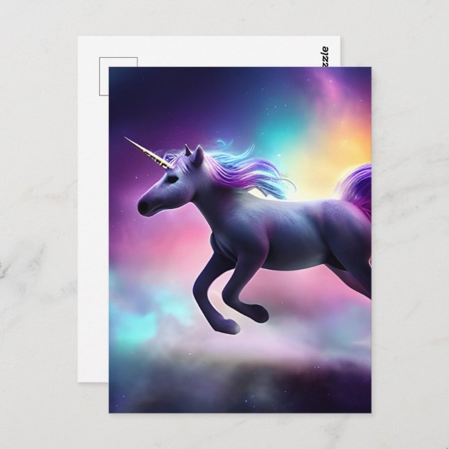 Gorgeous Purple Unicorn Postcard (Front/Back)