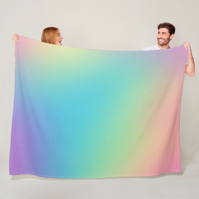 Gorgeous Rainbow Gradient Fleece Blanket (In Situ)