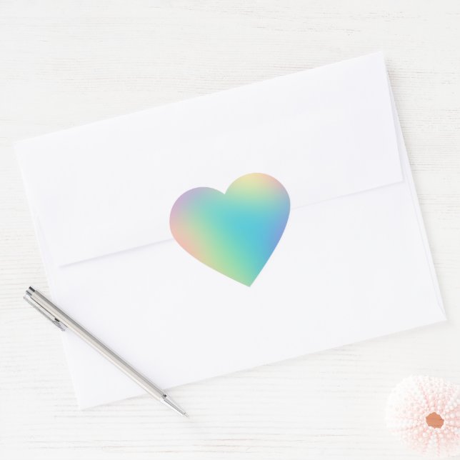 Gorgeous Rainbow Gradient Heart Sticker (Envelope)