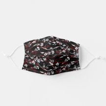 Gorgeous Red, Black & White Blossom Floral Vines