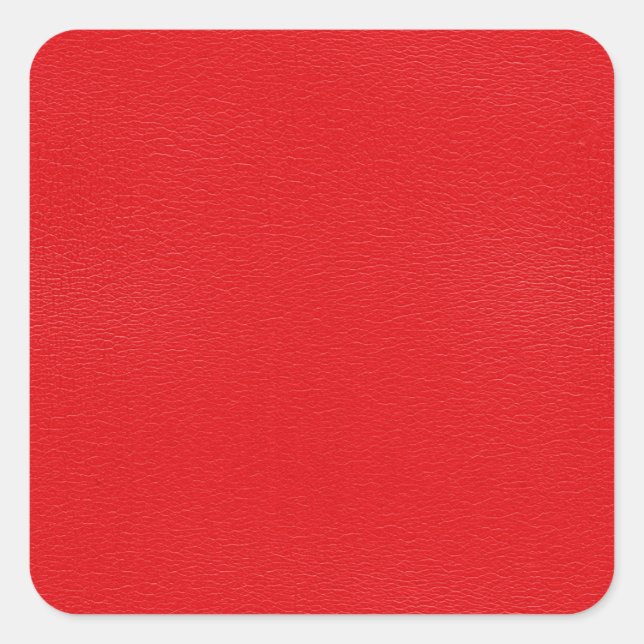 Gorgeous Red Leather Texture Square Sticker (Front)