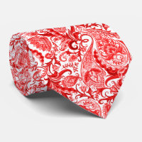 Gorgeous Red White Floral Paisley Pattern