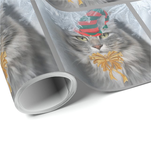 Gorgeous rescue Cat Christmas gift wrap (Roll Corner)