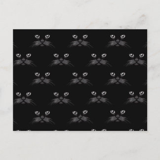 Gorgeous Retro Black Cat Feline Pattern Postcard