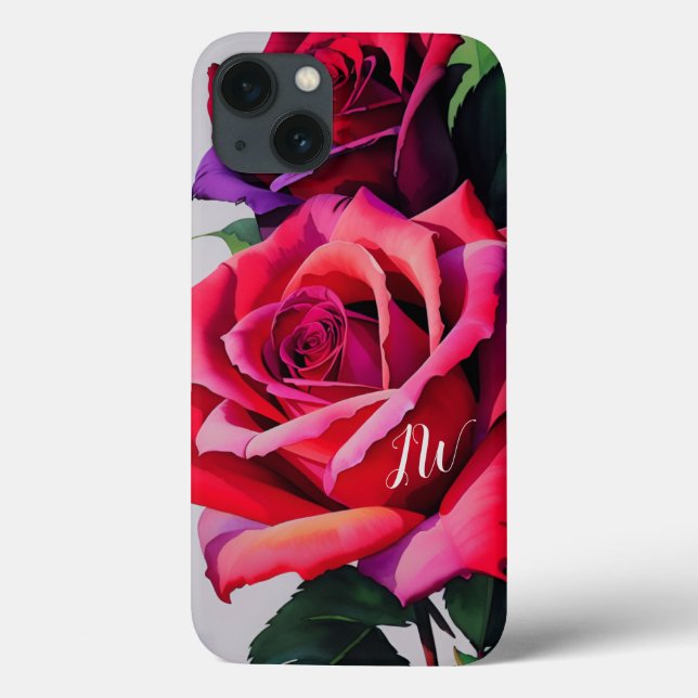 Gorgeous roses and custom text Case-Mate iPhone case (Back)
