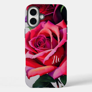 Gorgeous roses and custom text iPhone 16 plus case