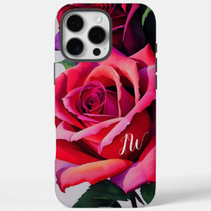 Gorgeous roses and custom text iPhone 16 pro max case