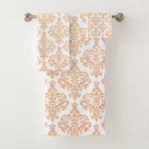 Gorgeous Royal Elegant Damask Pattern Bath Towel Set