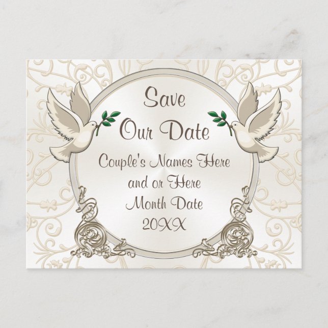 Gorgeous Save Our Date Customisable Colours, Text Announcement Postcard (Front)