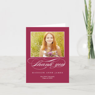 Gorgeous Script Graduation Thank You Card