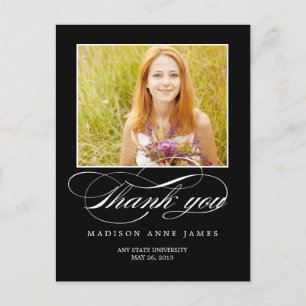 Gorgeous Script Graduation Thank You Card