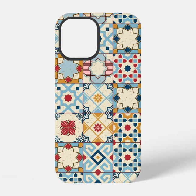 Gorgeous seamless pattern white colourful Moroccan iPhone Case (Back)