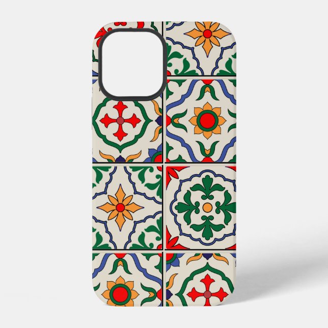 Gorgeous seamless pattern white colourful Moroccan iPhone Case (Back)