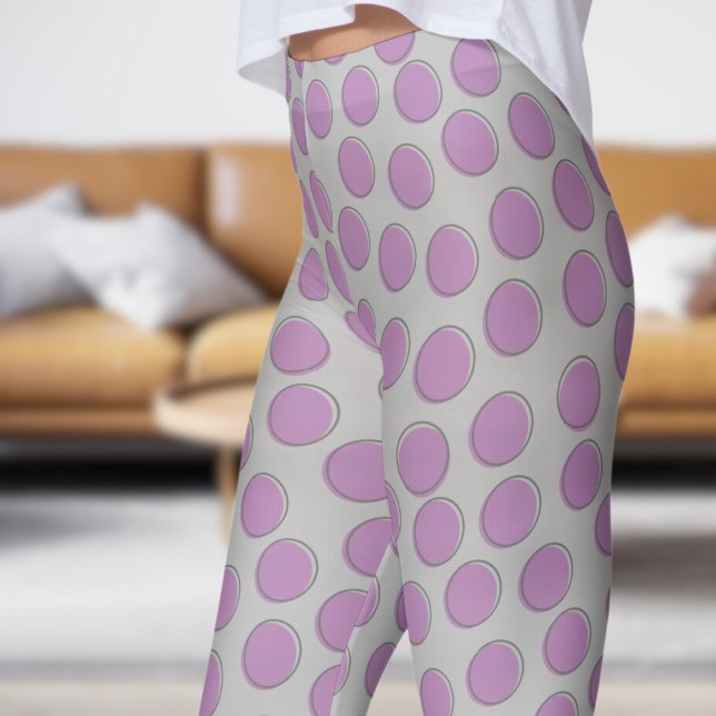 Gorgeous Silver Polka Dot Pattern Leggings (Gorgeous Silver Polka Dot Pattern Leggings)