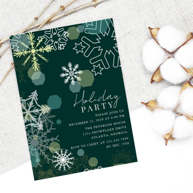 Gorgeous Snowflakes Holiday Party Invitation (Creator Uploaded)