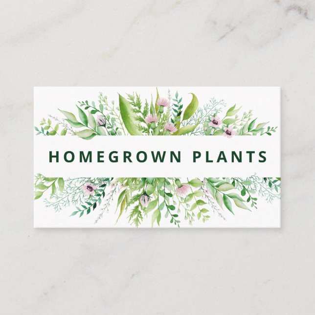 Gorgeous Spring Bouquet Homegrown Plant Nursery Business Card (Front)