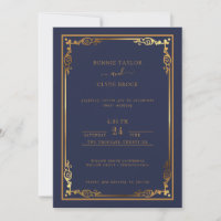 Gorgeous Stylish Wedding Invite with Elegant Flair