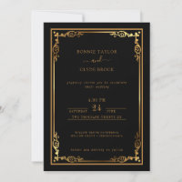 Gorgeous Stylish Wedding Invite with Elegant Flair