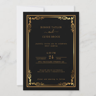 Gorgeous Stylish Wedding Invite with Elegant Flair