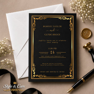 Gorgeous Stylish Wedding Invite with Elegant Flair