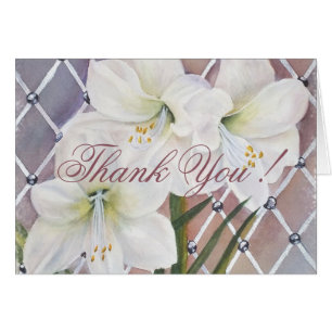 GORGEOUS STYLISH WHITE AMARYLLIS FLOWER THANK YOU