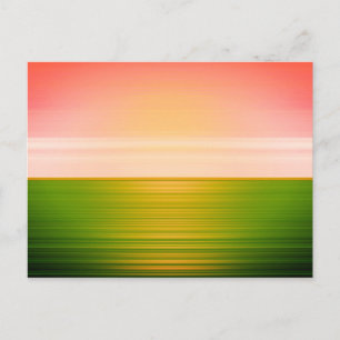 Gorgeous Sunrise Green Field Abstract Art Postcard