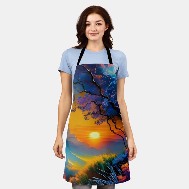 Gorgeous Sunrise over pond  Apron (Worn)