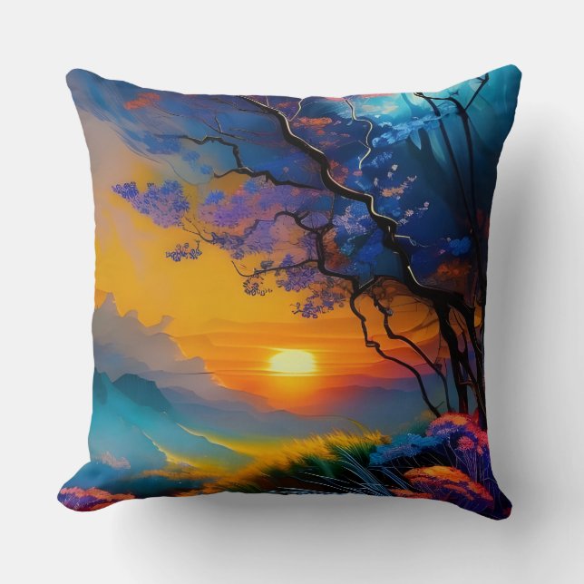 Gorgeous Sunrise over pond  Cushion (Front)