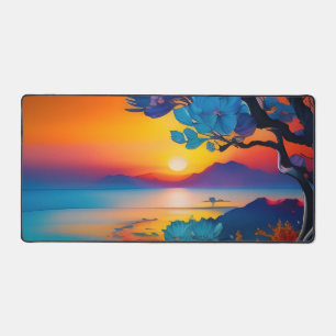 Gorgeous Sunrise over pond Desk Mat
