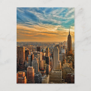 Gorgeous Sunset in Manhattan, New York City Postcard