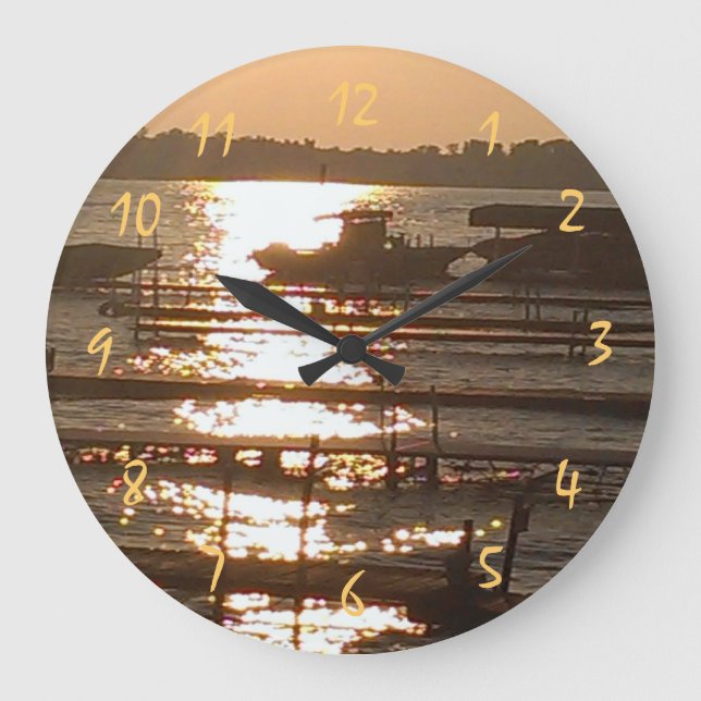 Gorgeous Sunset Round Clock (Front)