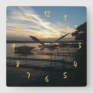 GORGEOUS SUNSET SQUARE WALL CLOCK