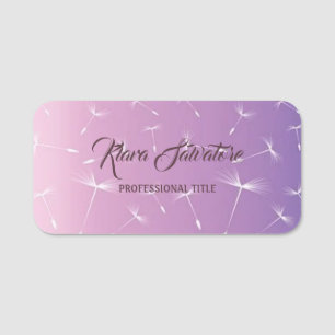 Gorgeous Sweet Amazing Purple Dandelion Name Tag