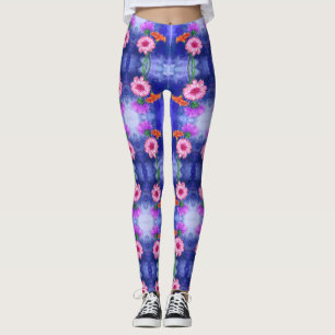 Gorgeous Three Colour Gerberas - Drawing Leggings