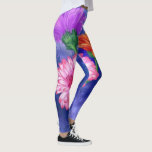 Gorgeous Three Colour Gerberas - Migned Art Drawin Leggings<br><div class="desc">Gorgeous Three Colour Gerberas</div>