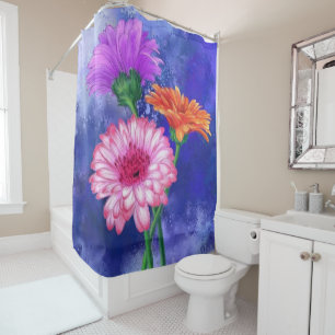 Gorgeous Three Colour Gerberas Shower Curtain